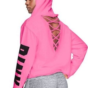 Pink Strappy Back Cropped Pullover